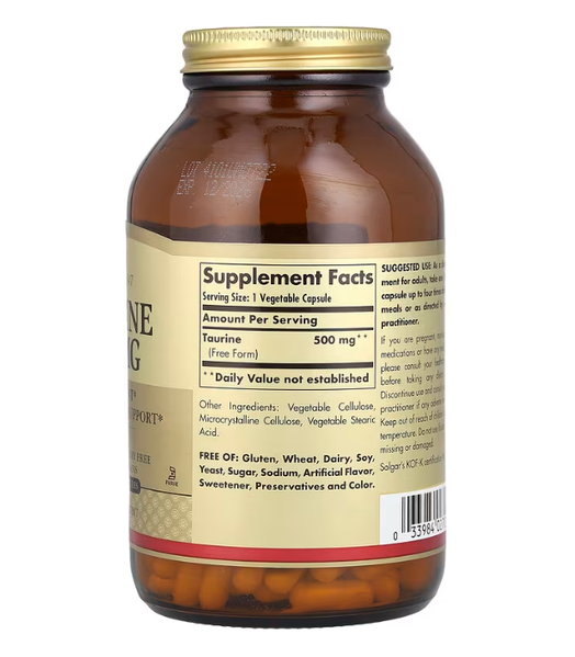Taurine 500 mg Solgar 250 vegetable capsules